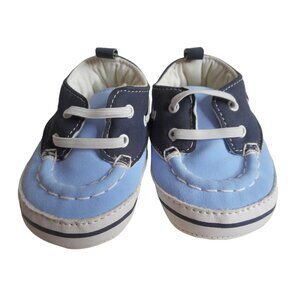 Carter's Child of Mine Size 0-3m Blue white Baby Shoes elastic close
